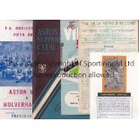 ASTON VILLA A small miscellany including 3 home programmes v. Bath City 1/4/1944 FL War Cup North