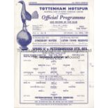 TOTTENHAM "A"- PETERBOROUGH 59 Tottenham "A" single sheet programme v Peterborough Reserves, 11/4/