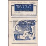 MAN CITY - RANGERS 47 Manchester City home programme v Rangers, 26/4/47, friendly, score in pencil