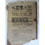 RAILWAY FLYER 1908. Large railway flyer/poster laid down to board, M &G N Joint Railway, Norwich v