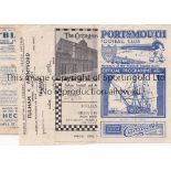 WARTIME 1940s Eight Wartime programmes, Portsmouth v Crystal Palace 5/5/45, Fulham v Brentford 17/