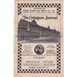 FULHAM - SHEF UTD 1937 Fulham home programme v Sheffield United, 17/4/1937, slight wear along