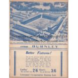 EVERTON - BURNLEY 1938 Four page Everton home programme v Burnley, 21/9/1938, Lancashire Cup, ex