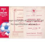 WELSH SCHOOLS FOOTBALL Twenty five home programmes 1950 - 1990, 15 of which are 1950's and 1960's