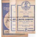 CHELSEA Seventeen Chelsea home programmes from the 1948/49 season to include Everton (FAC). All have