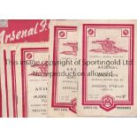 ARSENAL Arsenal programmes 18 homes and 3 aways plus Players' Championship Souvenir Brochure 1947/