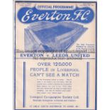 EVERTON - LEEDS 1937 Everton home programme v Leeds, 16/10/1937, ex bound volume, slight scuff to