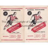 BRENTFORD Two Brentford home FA Cup programmes v Non-League opposition, v Nuneaton and v Crook Town,