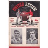 MAN UTD - EVERTON 55 Manchester United home programme v Everton, 7/9/55 signed by Jackie