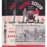 MAN UTD 54/5 Twenty Manchester United home programmes, 54/5, includes v Man City, Arsenal,