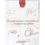 ARSENAL AUTOGRAPHS 1999-2000 Three A4 cards signed by 20 players including Adams, Bergkamp, Henry