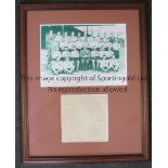 NORWICH CITY Framed and mounted , probably reproduced, team photo of Norwich 47/48 with original