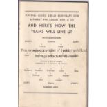 MIDDLESBROUGH - SUNDERLAND 1939 Football League Jubilee Benevolent Fund match programme,