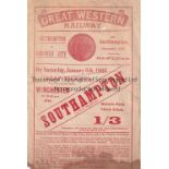 RAILWAY FLYER 1906 Railway handbill, Great Western Railway 6th January 1906 , Southampton v Norwich.