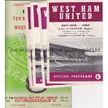 WEST HAM 64 Collection of programmes from West Ham European Cup-Winners Cup home games, 64/5,