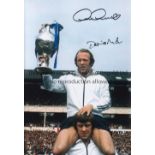 DERBY COUNTY 1975 Col 12 x 8 photo showing Archie Gemmill holding the First Division trophy aloft