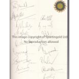 INDIA CRICKET AUTOGRAPHS An A4 card with the autographs of 16 players including Azharuddin,