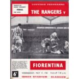 CUP- WINNERS CUP FINAL 61 Rangers home programme v Fiorentina, 17/5 61, European Cup-Winners Cup