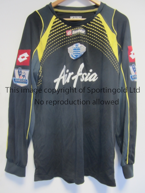 QPR JERSEY Goalkeeper jersey worn by Paddy Kenny when keeping goal for QPR. Black jersey with yellow