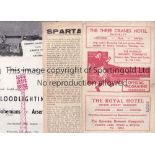 ARSENAL Eight away programmes for Friendly matches, Barnsley 57/8, Sparta Rotterdam 59/60 single