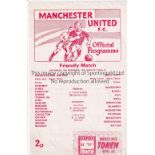 MAN UTD - HULL 72 Single sheet Manchester United home programme v Hull City, 30/12/72 friendly,