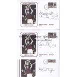 WEST HAM 1975 Three signed Commemorative covers, showing the 1975 FA Cup Final v Fulham,