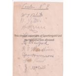 PRESTON NORTH END 1924/5 Album page signed by 9 players. Generally good