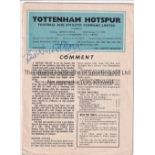 TOTTENHAM Tottenham home programme v Stoke, 21/2/70 signed by Bill Nicholson and Pat Jennings..