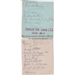 BRADFORD PARK AVENUE AUTOGRAPHS 1922/3 Two album sheets with 15 autographs. Generally good