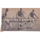 WEST HAM TRIO Newspaper cutting of Bobby Moore , Geoff Hurst and Martin Peters in training signed by