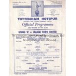 TOTTENHAM "A" - MARCH TOWN 61 Tottenham "A" single sheet programme, v March Town United, 1/5/61,