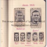 FOOTBALL 1946 An exercise book from 1946 with many newspaper portraits neatly inserted without
