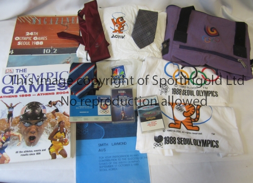 1988 OLYMPICS SEOUL A miscellany obtained by Australian judge Raymond Smith, including the