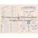 ORIENT 4 Page programme Leyton Orient Reserves v Portsmouth Reserves 2/5/1960 at Brisbane Road.