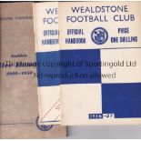 WEALDSTONE FC Four Wealdstone handbooks plus 1950 Golden Jubilee Handbook booklet 1900-1950 ( club