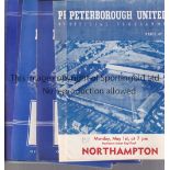 PETERBROUGH UNITED Sixteen programmes: 11 homes v. Northampton and Chester 60/1 1st League season,