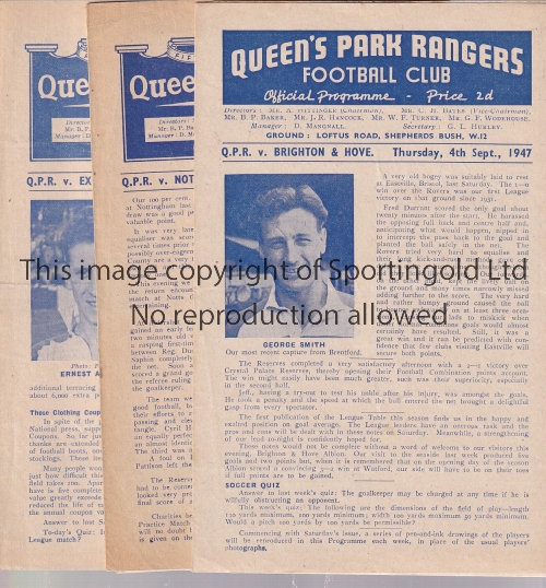 QPR 47-48 Twenty two QPR home programmes, 1947/48, includes v Brighton, Notts County, Exeter,