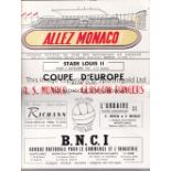 A.S.MONACO - RANGERS 61 Programme, "Allez Monaco" , A.S.Monaco v Rangers, 5/9/61, European Cup,