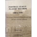 FOOTBALL STATISTICS Large book, Football League Players' Records 1888 to 1939 by Michael Joyce.