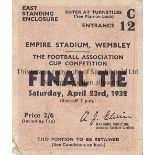 FA CUP FINAL TICKET Ticket Arsenal v Newcastle United FA Cup Final 23/4/1932. Small paper abrasion