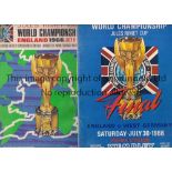 WORLD CUP 1966 Tournament programme and Final for the 1966 World Cup in England. Teams written in