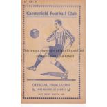 CHESTERFIELD - NEWCASTLE 1939 Chesterfield home programme v Newcastle, 7/4/1939, number on top of