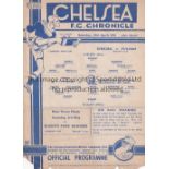 CHELSEA - FULHAM 1941 Chelsea single sheet home programme v Fulham, 19/4/41, slight tear along fold,