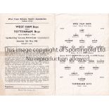 SCHOOLS 56 Programme, West Ham Boys v Tottenham Boys, 12/5/66, Sun Shield Final, played at Spotted