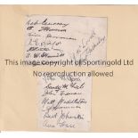 SUNDERLAND AUTOGRAPHS 1930'S Two mounted album pages with 16 autographs from the mid to late 1930's.
