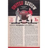 MAN UTD - READING 54/5 Four page Manchester United home programme, Cup replay v Reading, 12/1/55,