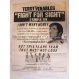 TERRY VENABLES A large 22" x 17" poster including the QPR captain "Fight For Sight" Campaign