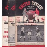 MANCHESTER UNITED Fifteen Manchester United home programmes, 54/5 v Shef Wed, Bolton, Man City, 10 x