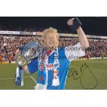 BLACKBURN Col 12 x 8 photo, showing Blackburn captain Colin Hendry celebrating with the