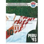 PERU FOOTBALL FEDERATION Brochure issued for the 1993 Copa America and 1994 USA World Cup.
